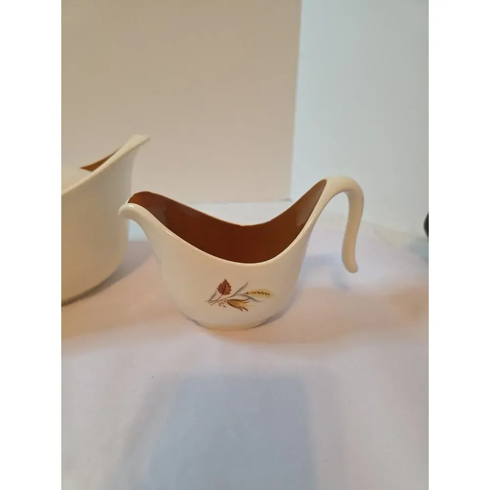 Vintage Mid Century Modern Taylor Smith Autumn Harvest Covered Casserole & Gravy